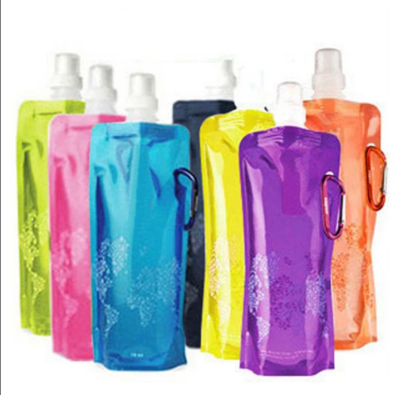 350ml/480ml Portable Ultralight Foldable Water Bag Soft Flask Bottle Outdoor Sport Hiking Camping Water Bag Folding Water Bucket