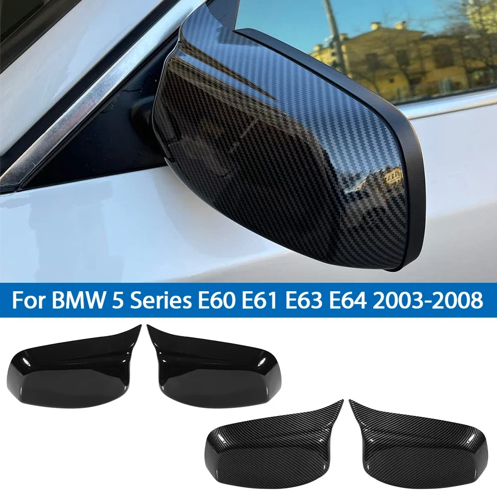 

Carbon Fiber Car Side Mirror Cover Caps Shell Case for BMW E60 E61 E63 E64 5 Series Model 2003-2008 Rear View Door Mirror Cap