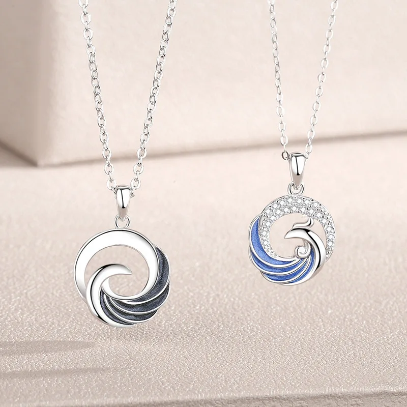 

New Hot Sale Silver Color Micro Inlay Zircon Phoenix Pendant Couple Necklace X352