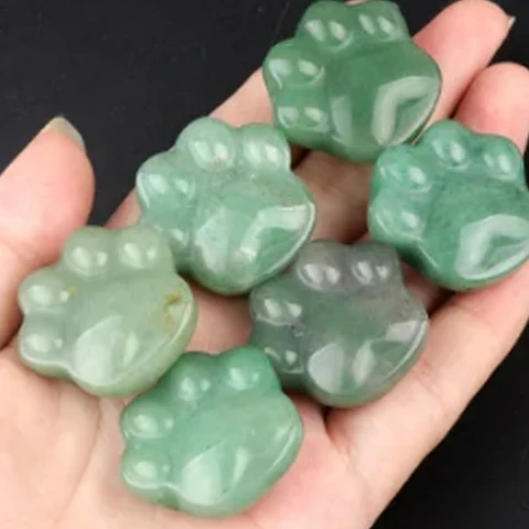 Энергетические камни с резьбой кошачья лапа, аметист, кварц, для дома