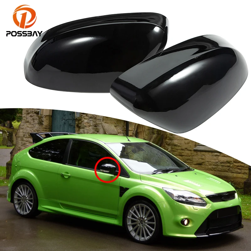 

Car Rearview Mirror Cover Gloss Black Rear View Cap Shell for Ford Focus MK2 MK3 Hatchback Estate Mondeo MK4 Facelift Saloon
