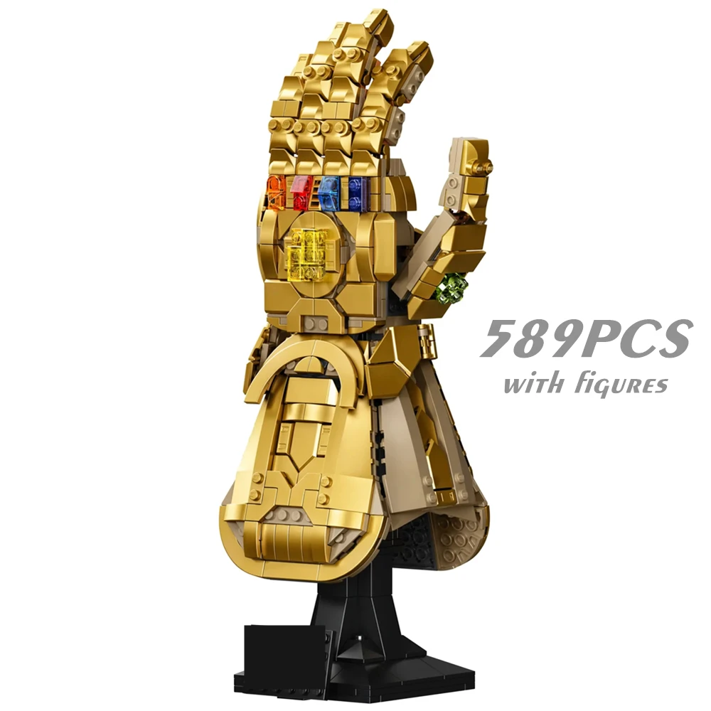 

589PCS Compatible 76191 Infinity Stones Gloves Building Block Model Ornament Finger Snap Gloves Kit Toy for Kids Christmas Gift