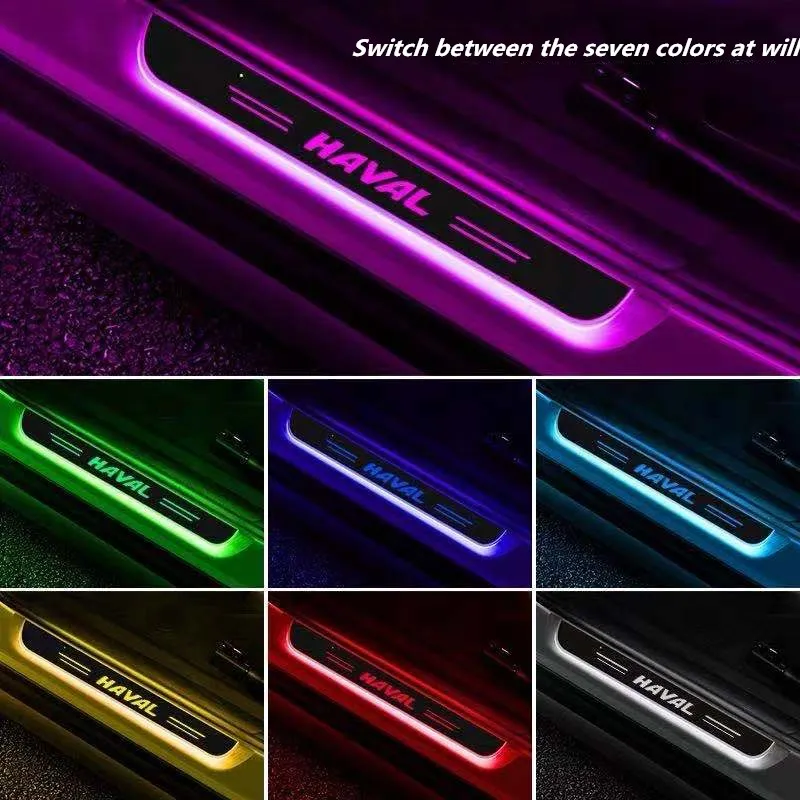 

Car Acrylic USB Power Moving LED Welcome Pedal For HAVAL H2S H5 H6 H7 H9 M6 F5 F7 Car Scuff Plate Pedal Door Sill Pathway Light