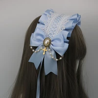 gothic lolita ruffles lace headband for girl sweet cosplay headpiece quality maid cosplay hair hoop anime hair accessories 2022
