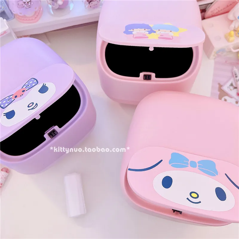 Милая Крышка для мусорного ведра My Melody Littletwinstars Kuromi Kawaii настольная корзина мусора