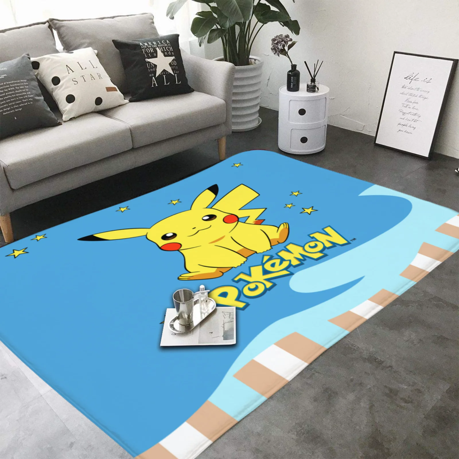 

Pokemon Carpet Birthday Party Decoration Anime Figure Pikachu Theme Party Supplies Home Parties Ornament Household Foot Mats