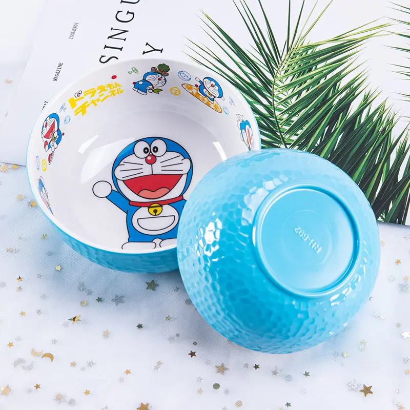 

Kawaii Children's Bowl Household Anti-fall Heat-resistant Baby Rice Bowl Cute Cartoon Doraemon Bowl Big Children's Rice Bowl
