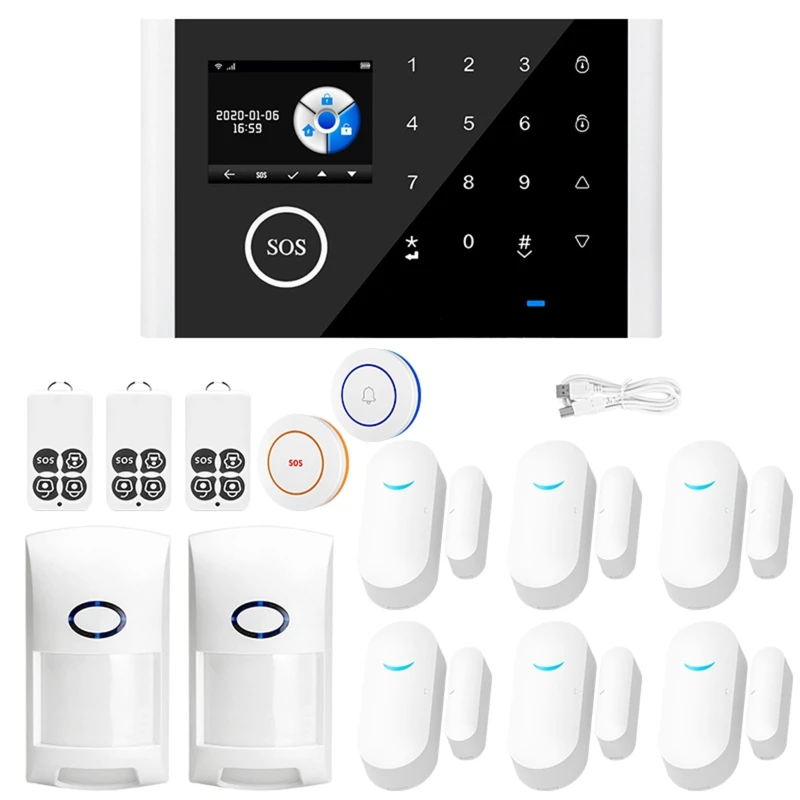 

Alarm System Fit for Home Burglar Security WiFi GSM Alarm Wireless Tuya House APP Control Wireless Home Security