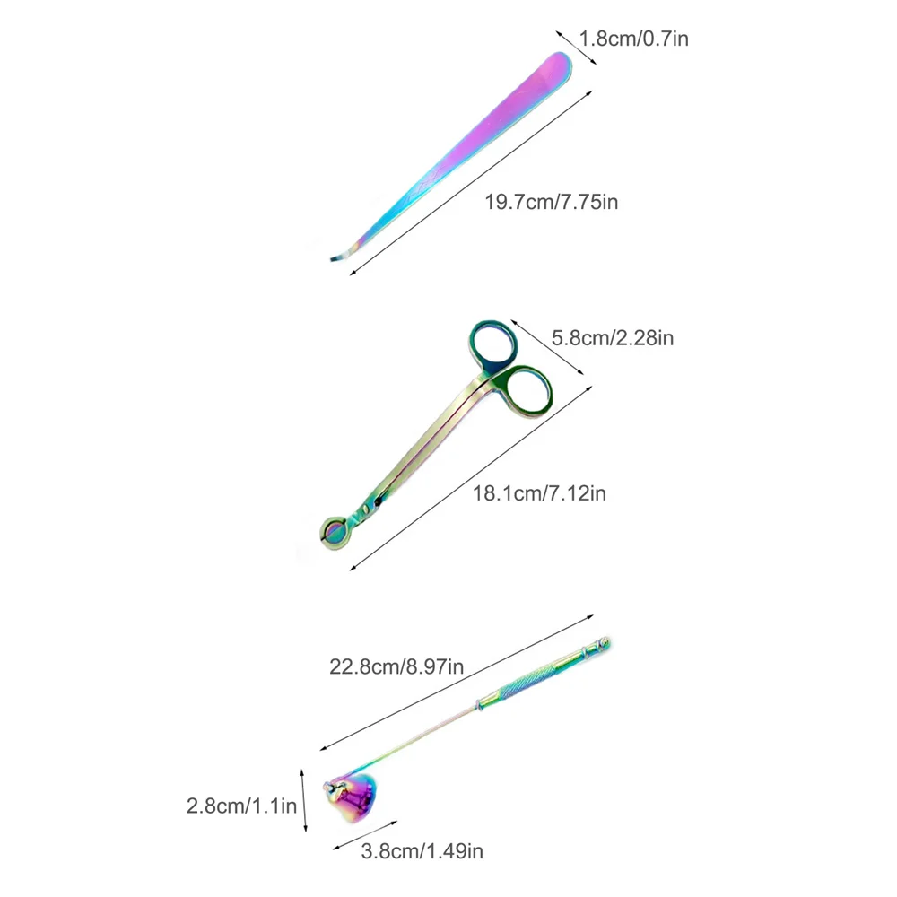 3 в 1 Набор из нержавеющей стали для подрезки фитиля свечи Snuffer Cutter Аксессуары Подарок для любителей ароматов