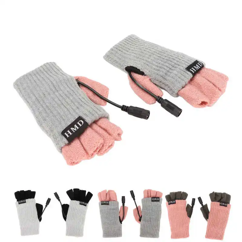 

Office Heated Gloves Portable Stylish USB Warmer Gloves Knitted for Cycling