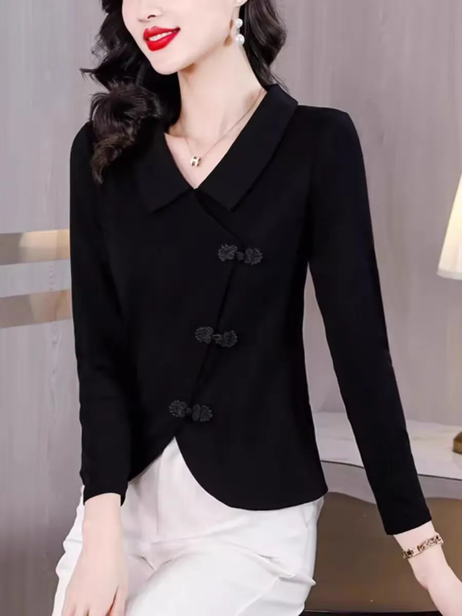 2025 элегантная женская блузка во французском стиле на весну и лето кардиган топы