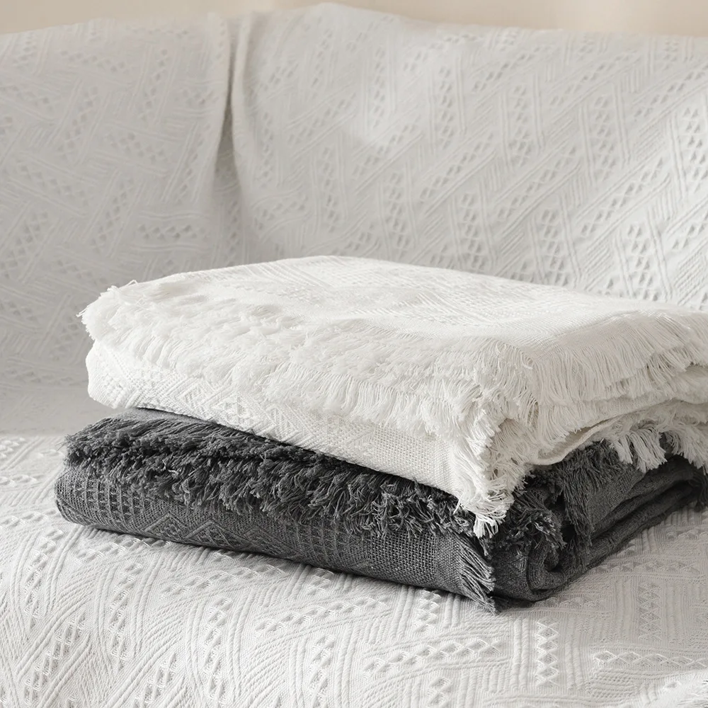 

Modern minimalist knitted solid color all-inclusive sofa towel