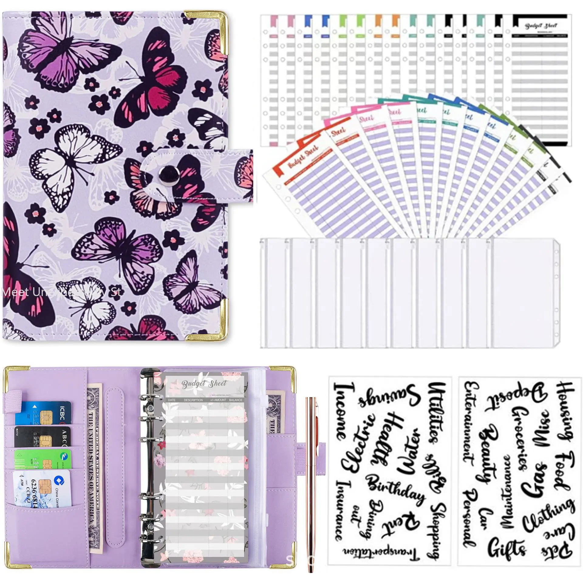 

Budget Planner 2023 Cash Envelope Savings Money 6 Holes Binder for Financial Management A6 Loose-leaf Notebook Binder Housing