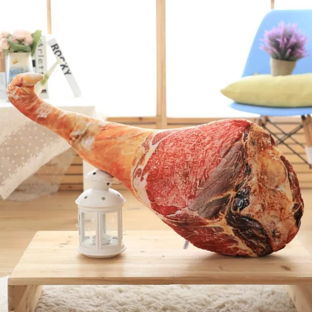 

1PC Creative Ham Pillow Artificial Food Throw Pillow Prank Funny Gift(50CM)