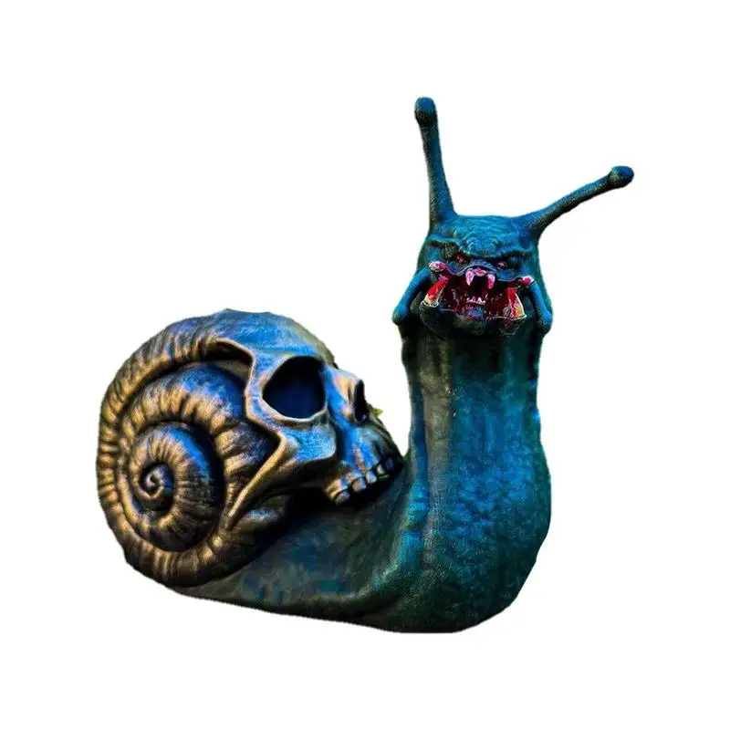 

Garden Snail Skull Sculpture Creepy Resin Skeleton Snail Figurine Spooky Decor For Lawn Front Door Parterre Sill Courtyard