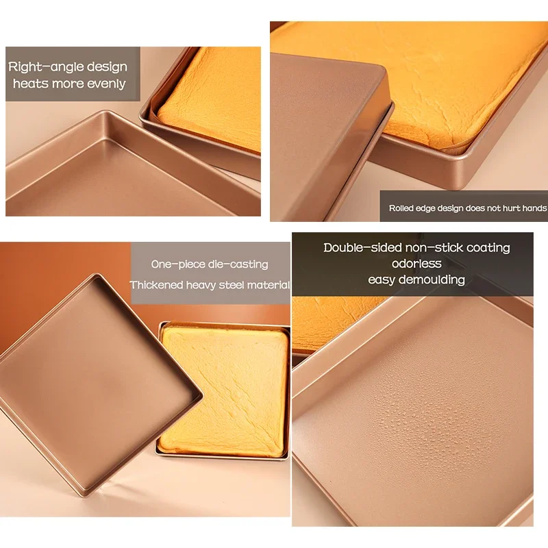 Утолщенная антипригарная форма для выпечки 11 дюймов квадратная тортов поднос из