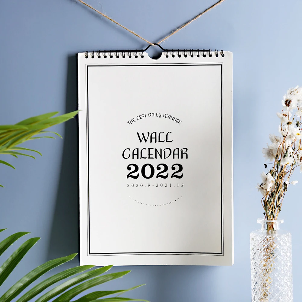 

INS Styles 2022 Wall Calendar Cute Simple Homes Simple Wall-mounted Calendar Planner Note Clocking Home Hanging Wall Calendar