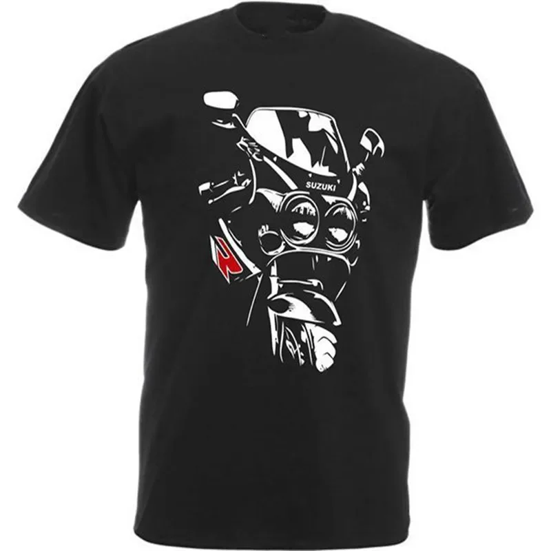 Ретро GSXR 1100/750 мотоциклетная футболка с рисунком из 100% хлопка круглым вырезом и