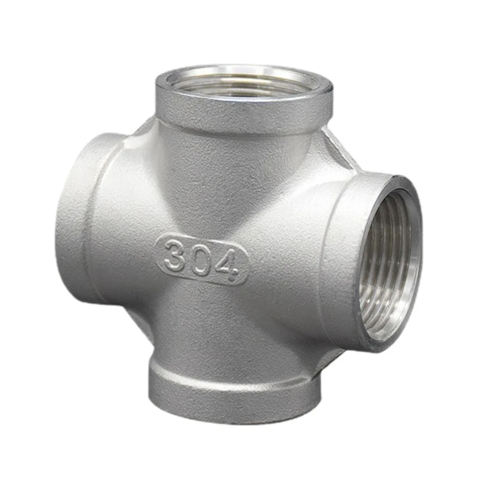 1/8" 1/4" 3/8" 1/2" 3/4" 1" 2" 3" BSP NPT Female Cross 4 Way