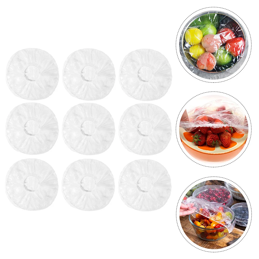 

100 Pcs Bowl Cover Food Cling Wraps Dust-proof Covers Freezer Disposable Plastic Plates Preservation Dish Storage Containers