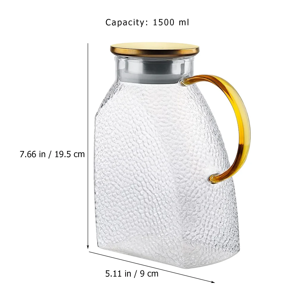 

Water Pitcher Tea Kettle Jug Beverage Cold Pot Iced Pitchers Cooling Clear Ice Lid Juice Dispenser Milk Pots Jugs Spout