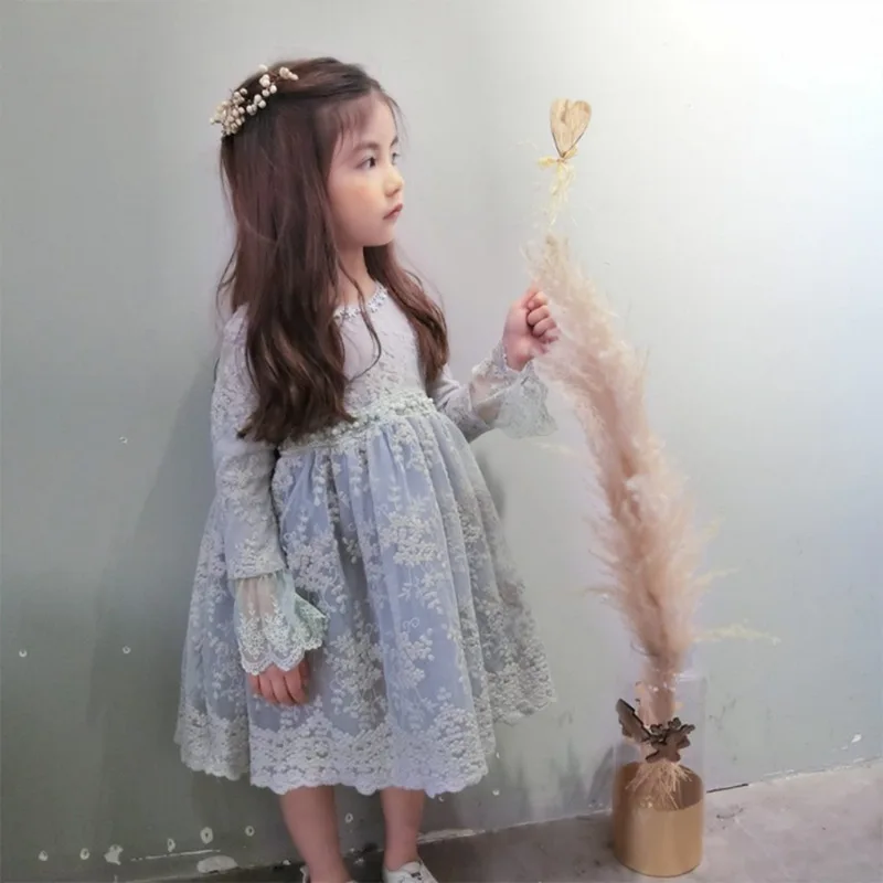 Бальное платье для девочек летнее кружевное маленьких 4-14 лет праздничное
