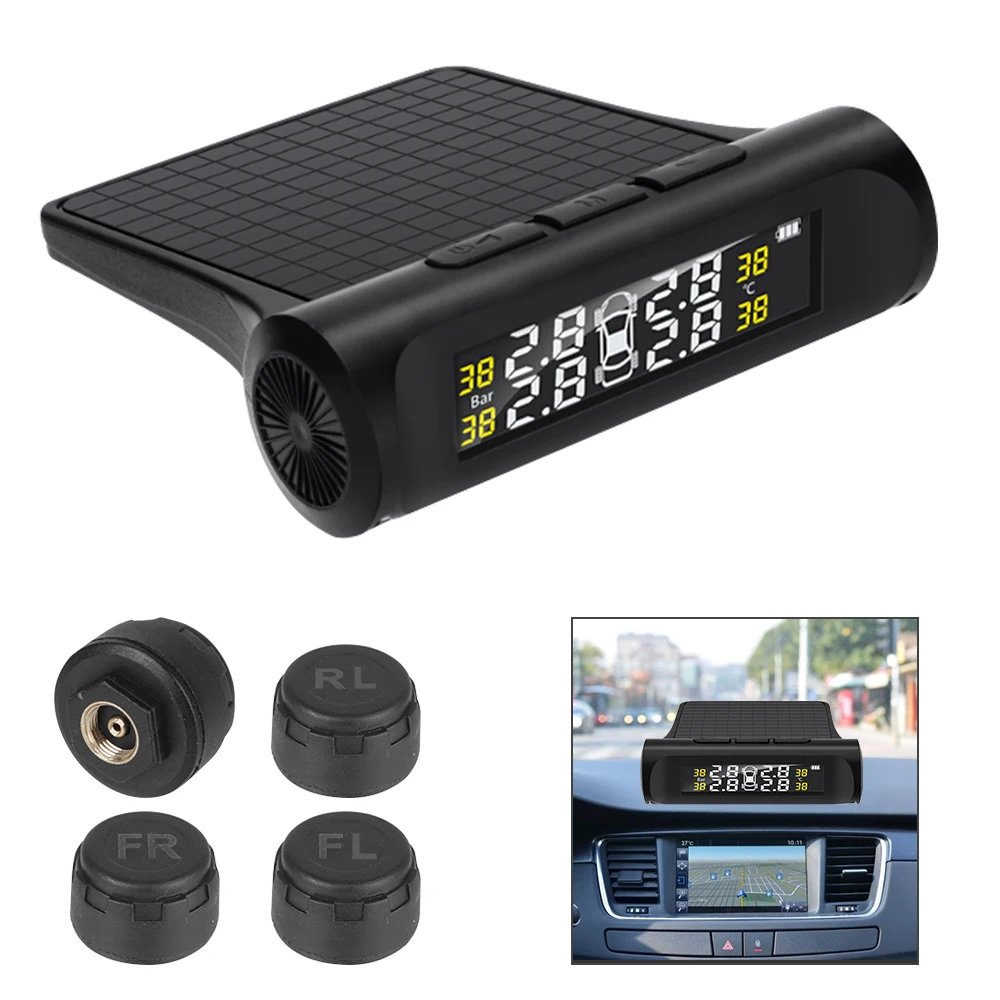 

Car TPMS Tyre Pressure Monitoring System Battery Opeated Digital LCD Display Tyre Pressure Auto Security Alarm Systems