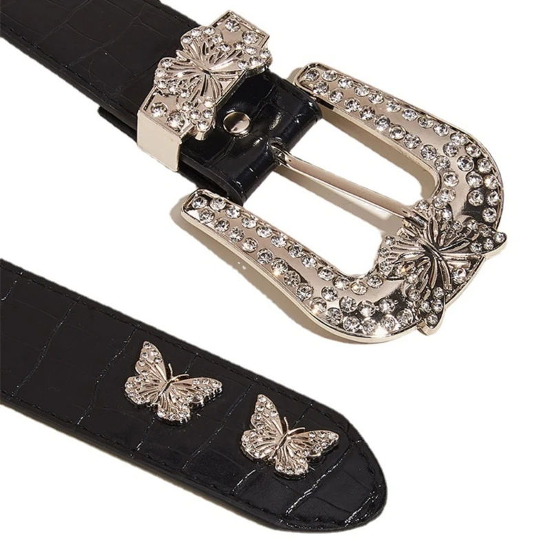 

Hot Girl WaistBelt Western Cowboy Shimmering Buckle for Jeans Pants