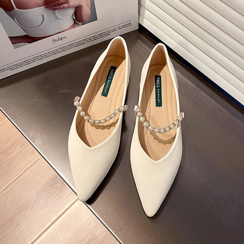 Женские туфли мэри джейн с жемчужным ремешком мягкие черные мокасины острым