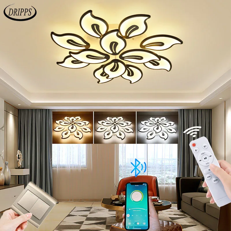 Современная Потолочная люстра в форме цветка светодиодный Светодиодная лампа