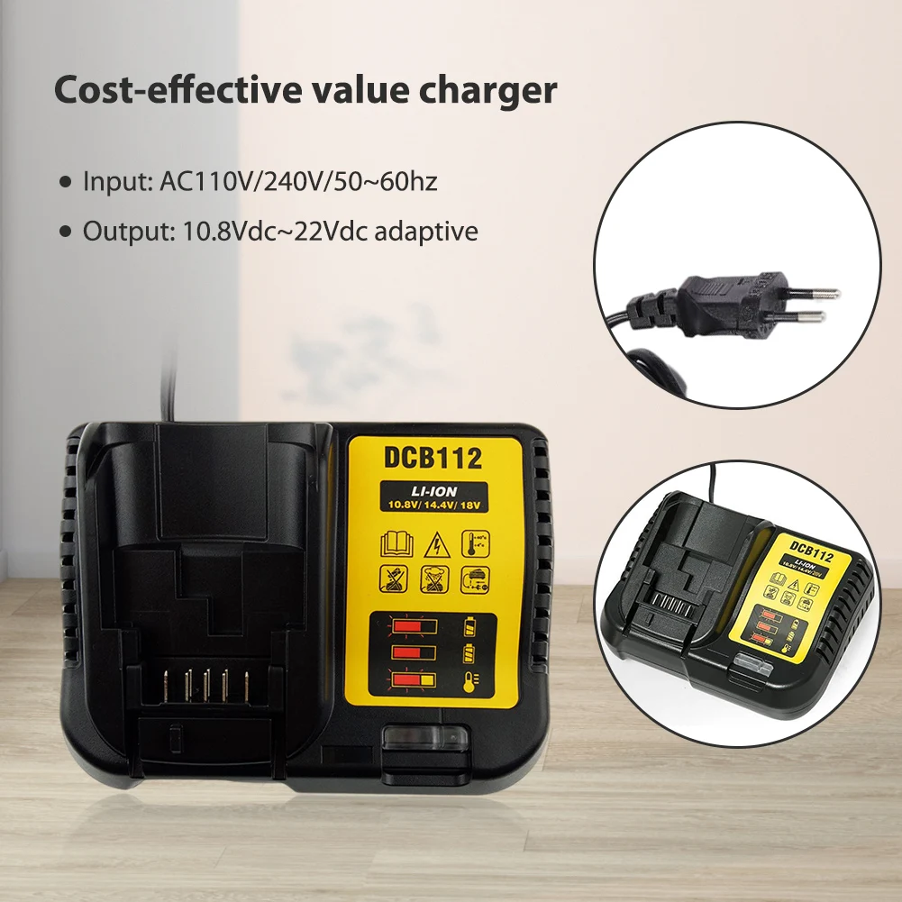 

New Replacement Lithium Battery Charger Supplies for Dewalt 10.8V 12V 14.4V 18V 20V DCB101 DCB200 DCB140 DCB105 DCB200 DCB112