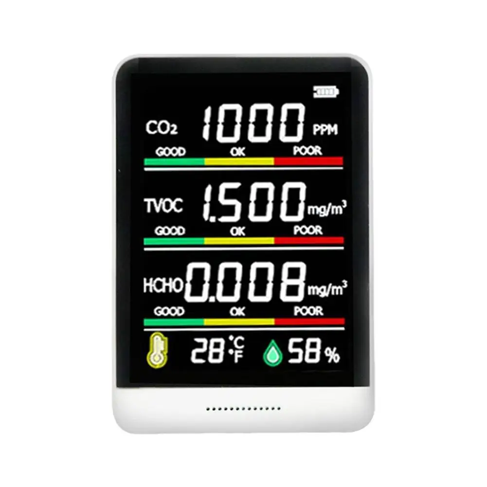 

Измеритель CO2 5 в 1, полупроводниковый ИС-датчик для контроля качества воздуха, датчик температуры и влажности воздуха