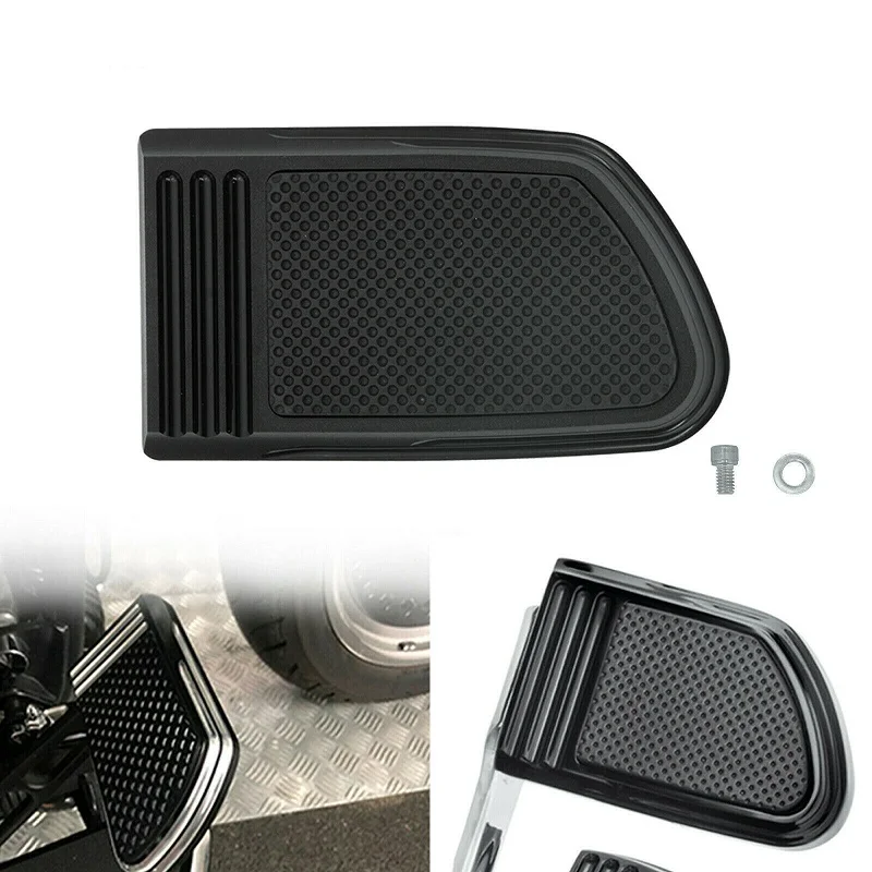 2 pezzi di grandi dimensioni pedale freno moto nero bianco pastiglie pedale sostituire per Harley Dyna Touring Road King Softail Defiance