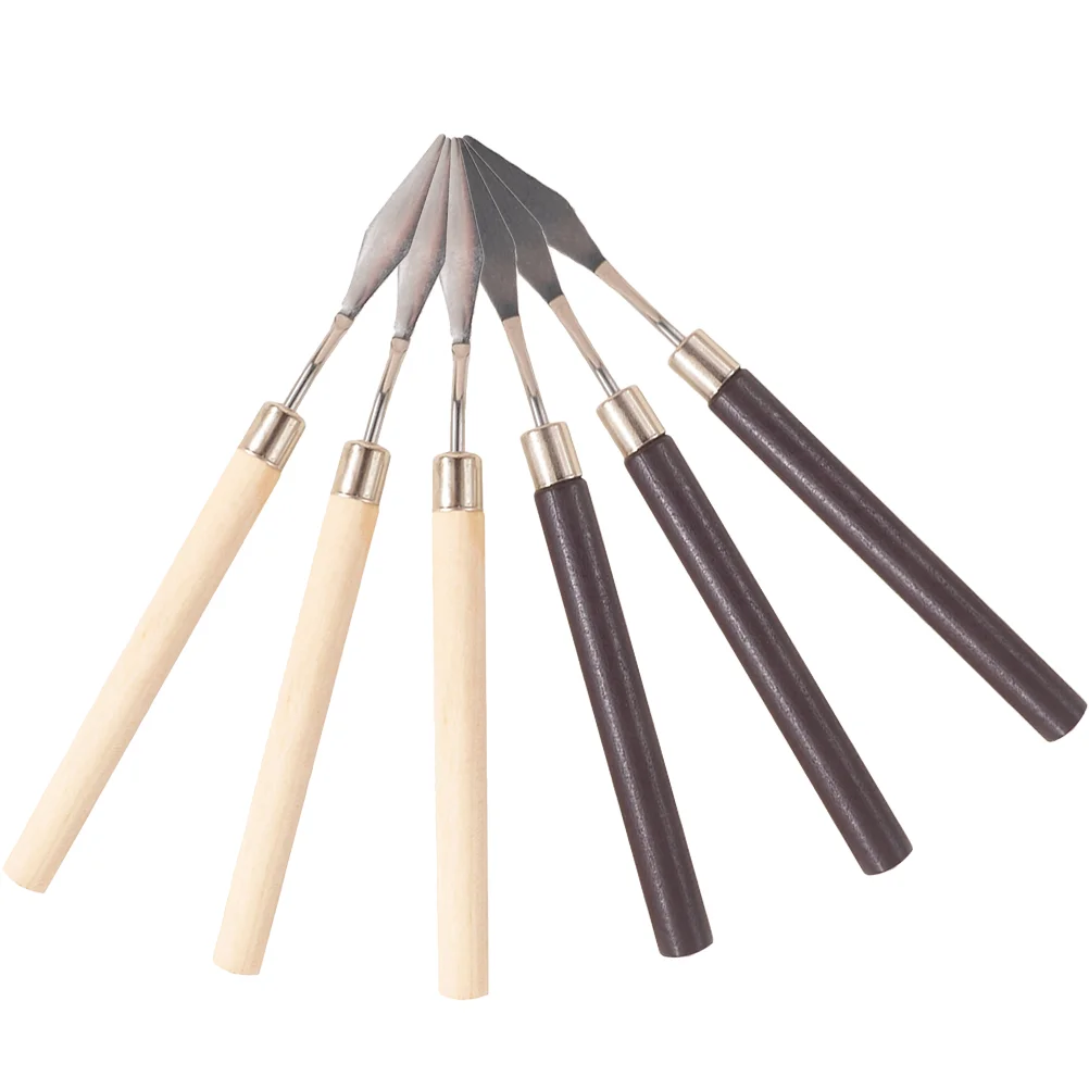 

Painting Spatula Spatulas Mixing Oil Makeup Rods Scraper Tool Nail Stirring Wood Acrylic Canvas