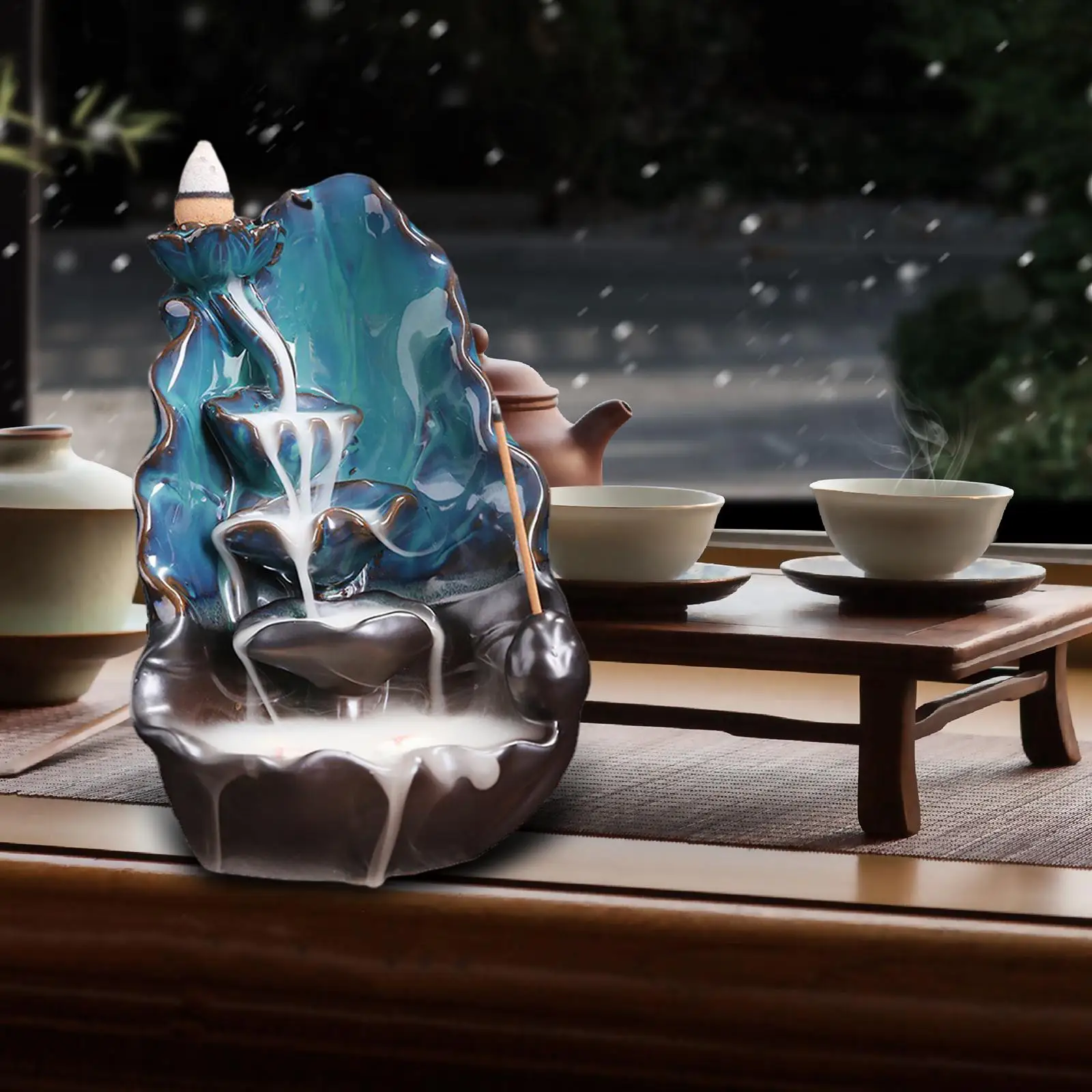 

Waterfall Incense Burner Sculpture Incense Holder for Home Indoor Teahouse