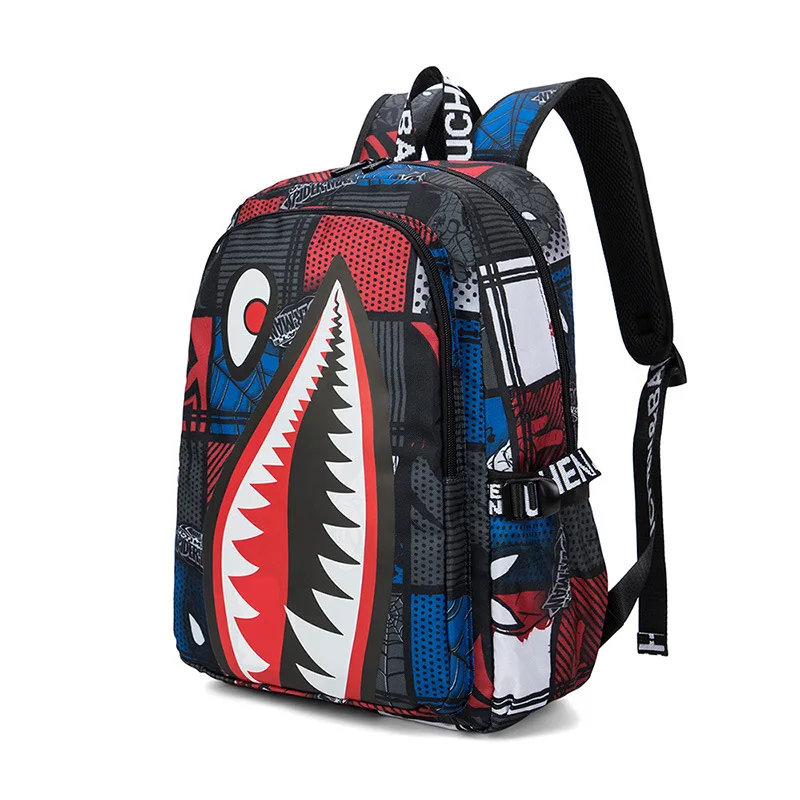 

Fashion Shark Backpack Shoulder Bags Boys Children Rucksack Student Knapsack