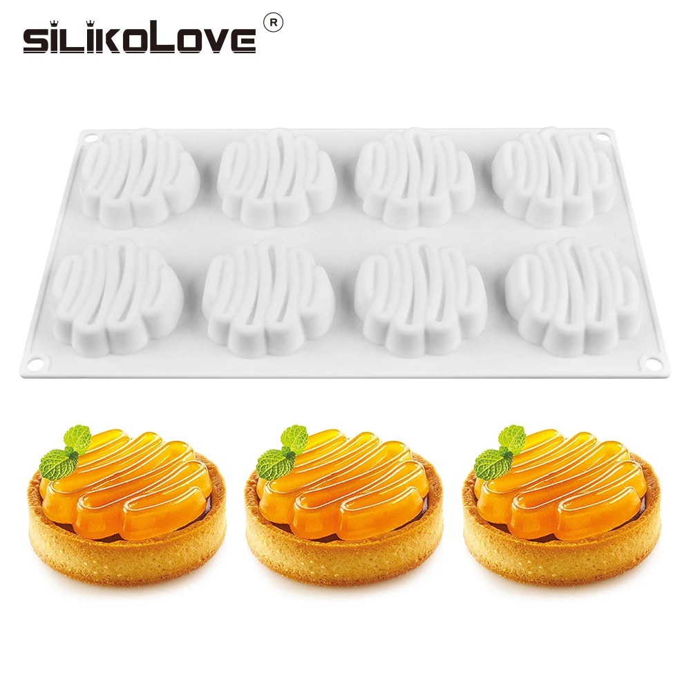 

SILIKOLOVE 8 Cavity 3D Silicone Cake Mold Baking Tools DIY Mousse Dessert Bakeware Cooking Decorating Tools Moulds