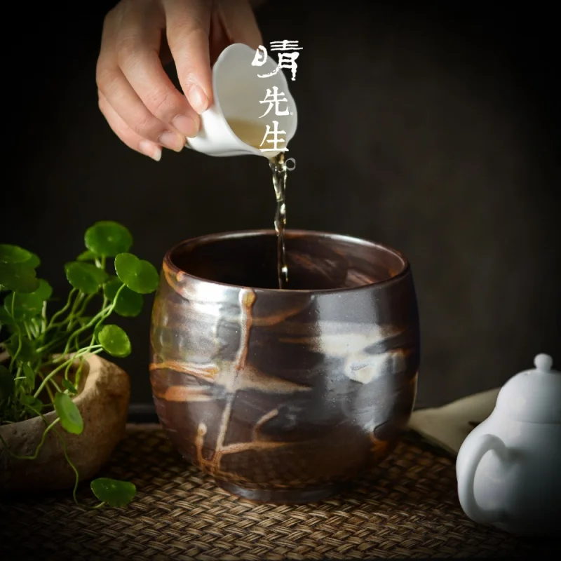 Jingdezhen Tea Wash Large Household Washed Tea Cup Handmade Metal Glaze Tea Pitcher Japanese Vintage Teaware High Temperature Ki