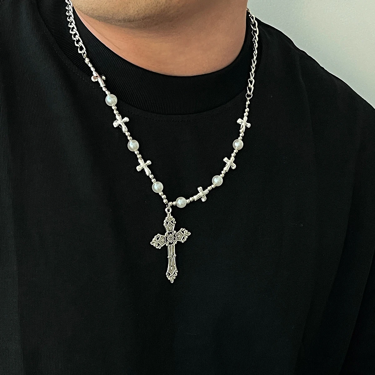 Salircon винтажное текстурированное ожерелье с крестом для мужчин новая тенденция