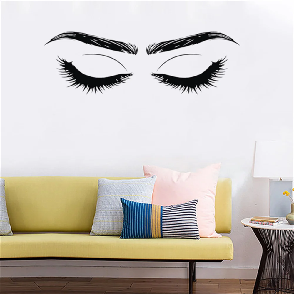 

Ins Wall Stickers Lash Brows Eyes Fashion Living Room Wall Decals for Girls Bedroom Sexy Eyebrows Store Beauty Salon Decor