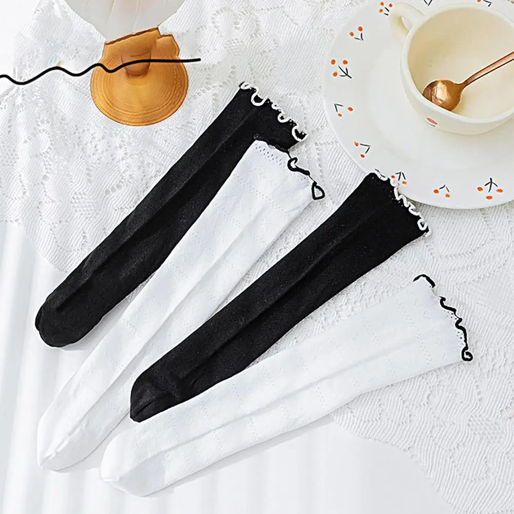 

1 Pair Great Cute Newborn Socks Thigh Frilly Stockings Newborn Socks Super Soft Sweat Absorption