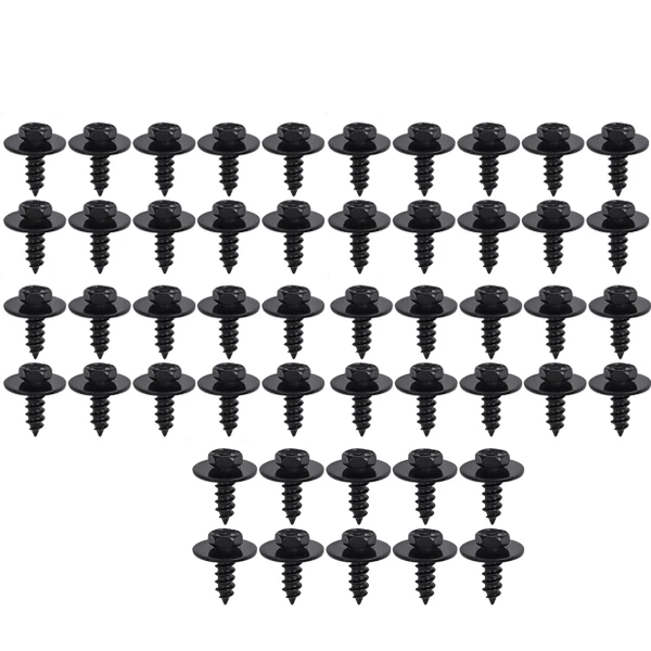 

Черный автомобильный бампер, крепеж для крыльев, зажим с шестигранной головкой, саморезы, универсальные автозащитные уплотнительные ограждения для крыльев, заклепки, винты