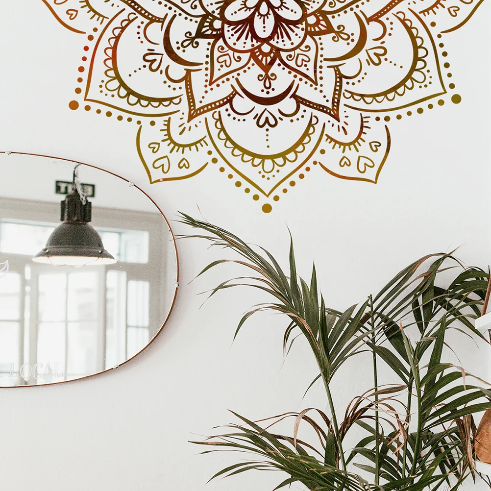 Настенная Наклейка с имитацией мандалы цветок настенные наклейки самоклеящиеся