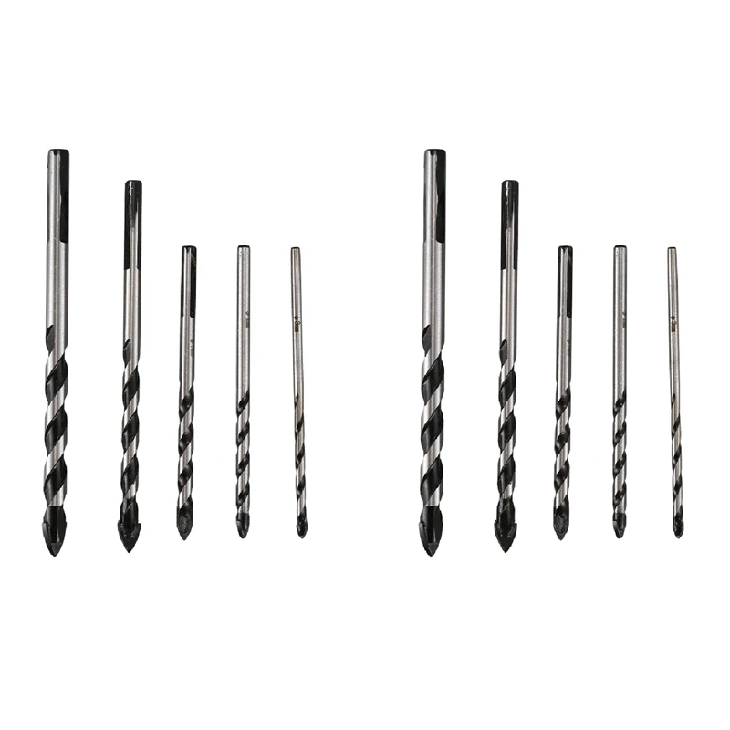 

10 Pieces Multi-Material Tungsten Carbide Drill Bit Set For Porcelain Ceramic Tile,Concrete,Brick (3Mm 4Mm 5Mm 6Mm 8Mm) Retail