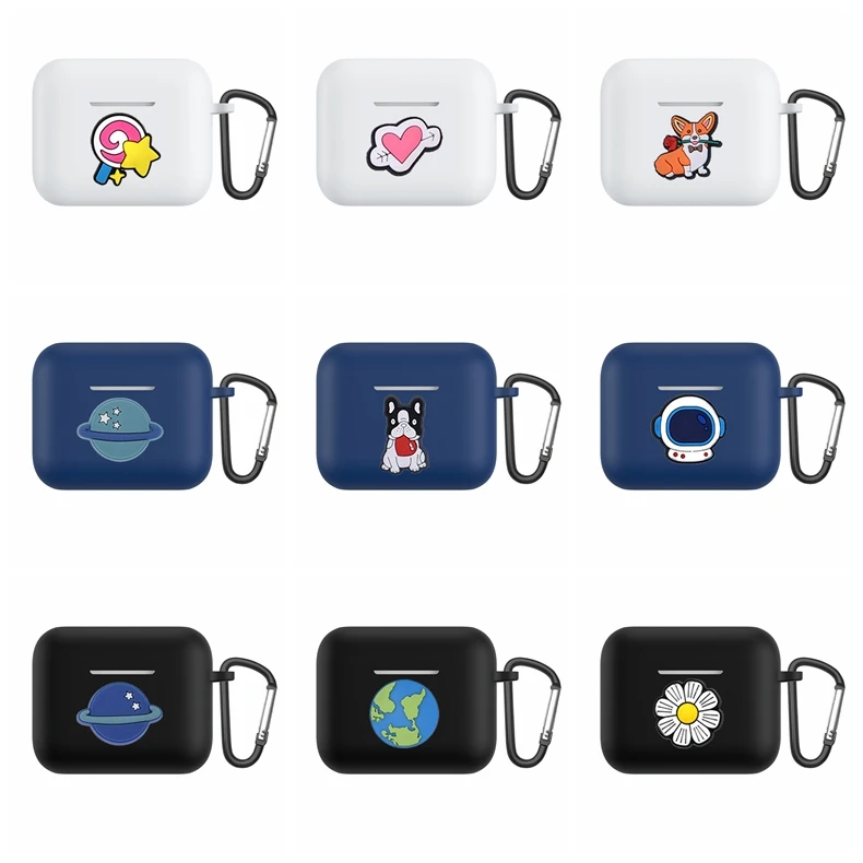 

Мультяшный ЧЕХОЛ ДЛЯ Jabra ELITE 5, чехол с животными, собаками/кошками/цветами, силиконовый чехол для наушников, Забавный аксессуар, зарядное устройство