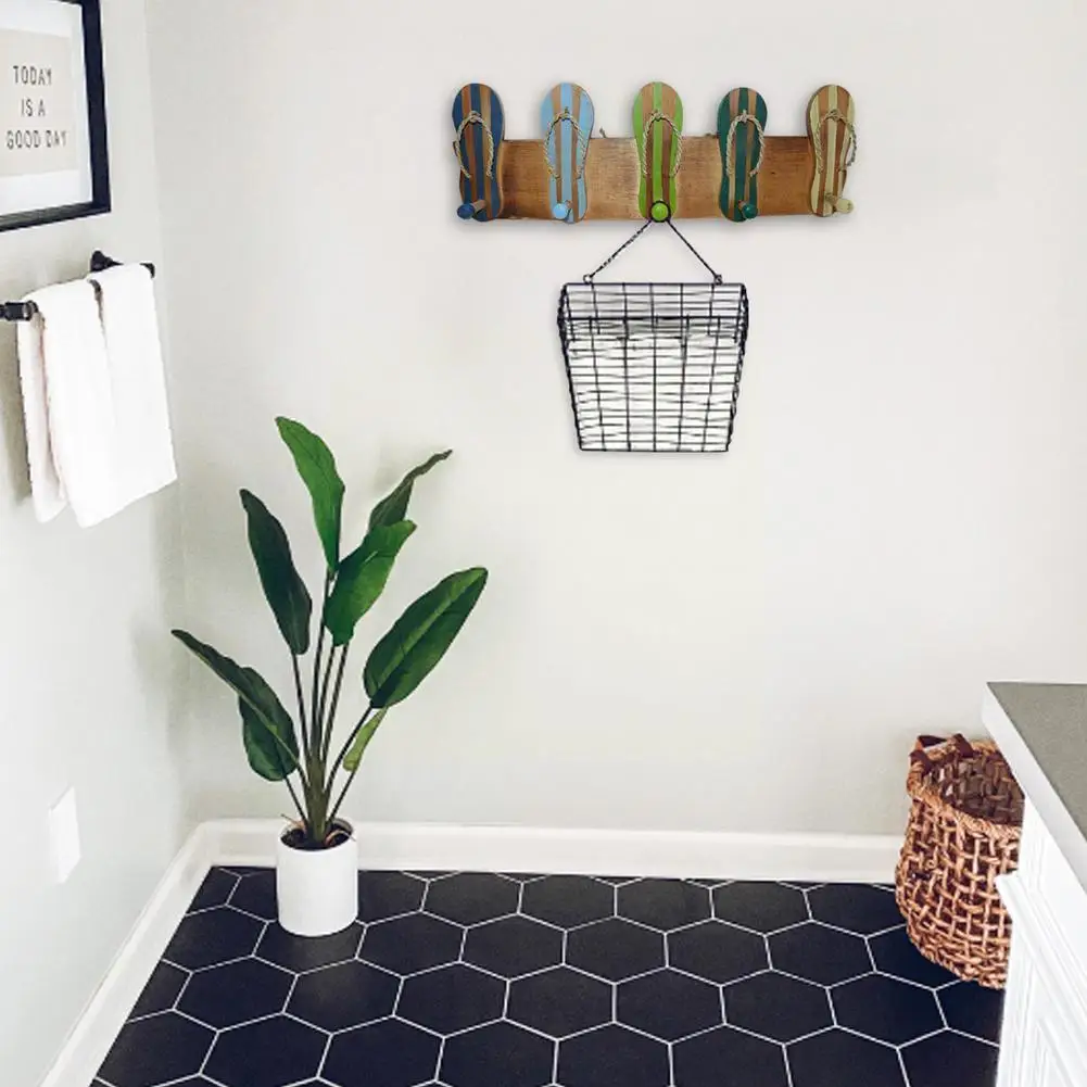 5 крючков деревянная настенная вешалка крючок для двери держатель-органайзер