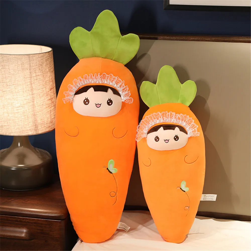 

Cute Simulation Carrot Pillow Dolls 30-110cm Peluches Cartoon Plant Smile Carrot Plush Toy Stuffed Soft Toys for Children Gift
