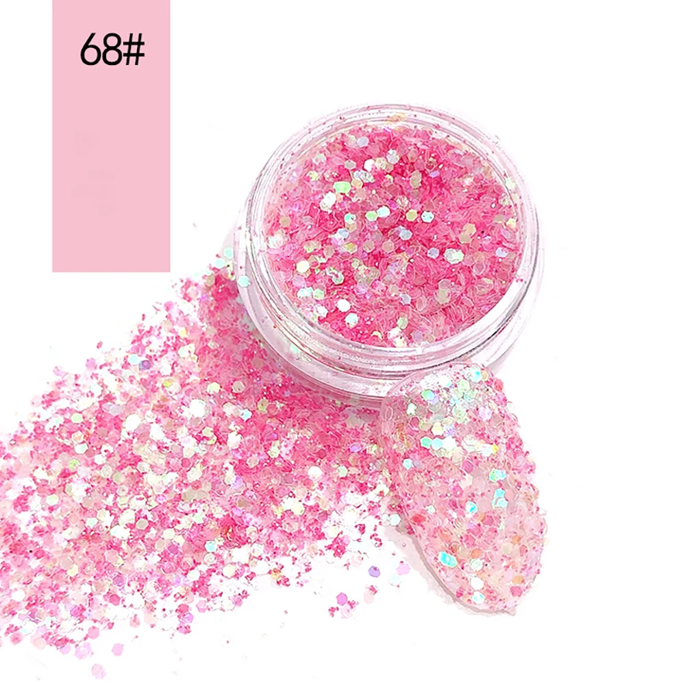 

Nail Glitter Design Manicure Nails Art Decoration Sparkly Pink Professional Accessories Shimmer Flash Hexagon Decor Twinkle 2g
