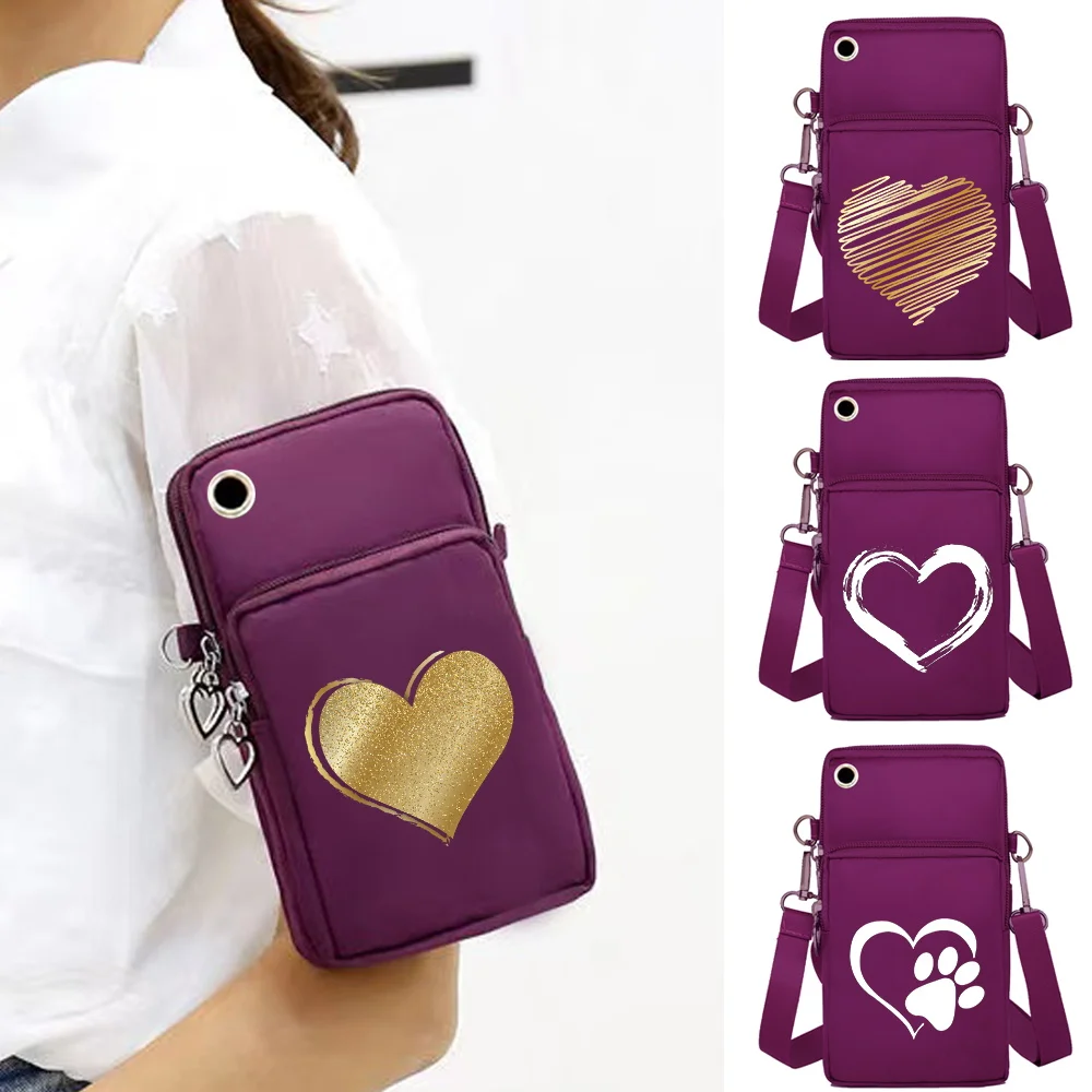 

Mobile Phone Bags Accessories Arm Packet Love Print Crossbody Bag Iphone 14/Huawei/Xiaomi/oppo/vivo Universal Cell Phone Pouch