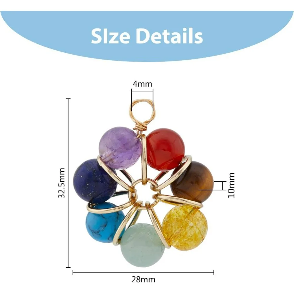 12 шт. 7 чакр подвески из драгоценных камней смешанные каменные в проволоке